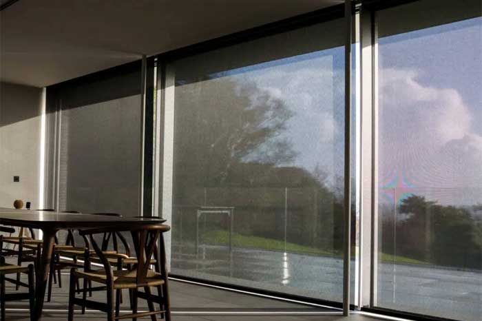Evolve roller blinds with a screen fabric