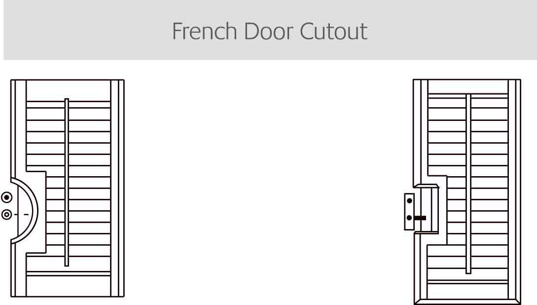 French door cutout shutters