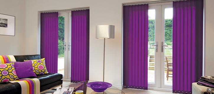 Purple vertical blinds